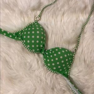 Like green polka dot bikini top
